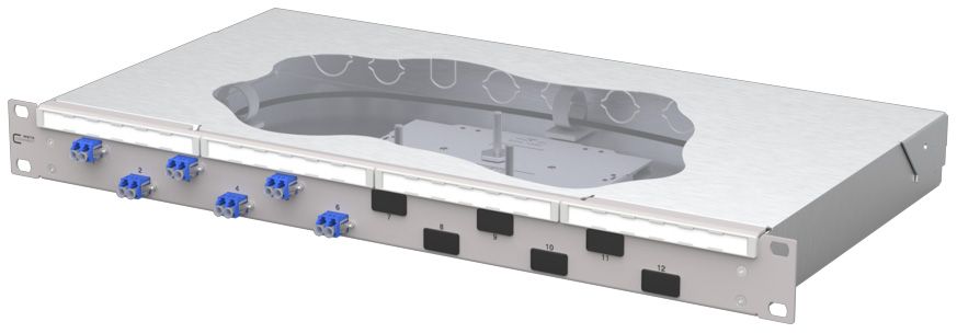 LWL-Patchpanel 6f LC-D 1HE OS2 19Zoll m.Pigtails max:12f