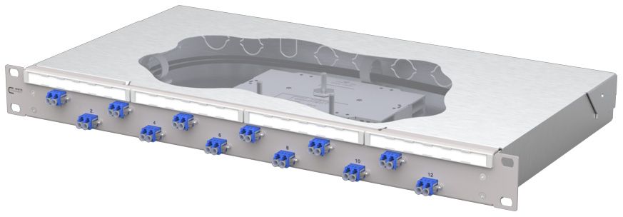 LWL-Patchpanel 12f LC-D 1HE OS2 19Zoll m.Pigtails max:12f
