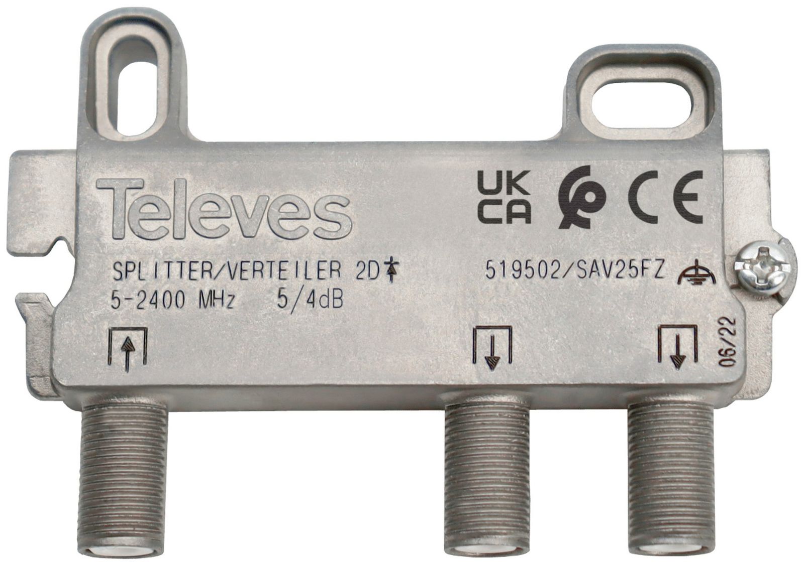 Verteiler F-Conn 2f 5-2400MHz 4dB