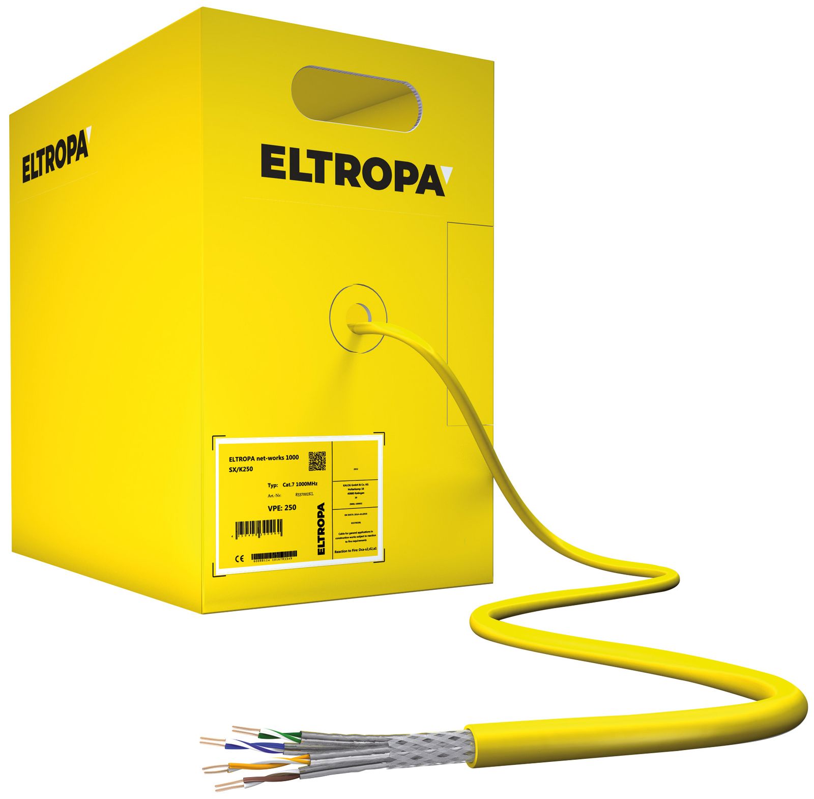 LAN-Kabel Cat7 Dca hfr net-works Farbe 4x2xAWG23 ge Kl.1 = eindrähtig Folie