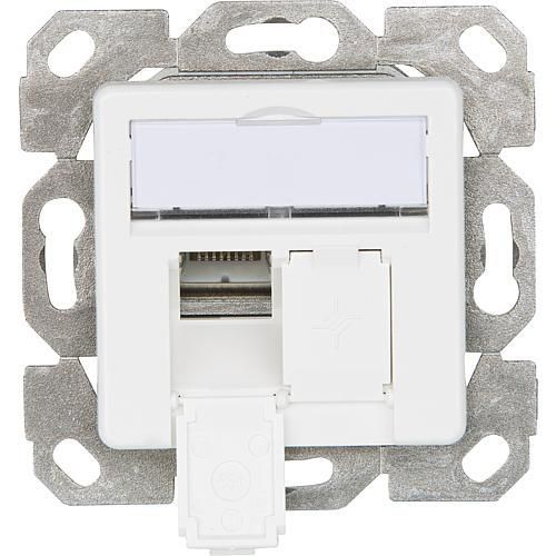 Anschlussdose Cat6 2xRJ45 LSA Kanaleinb aws schräg m.Staubschutz