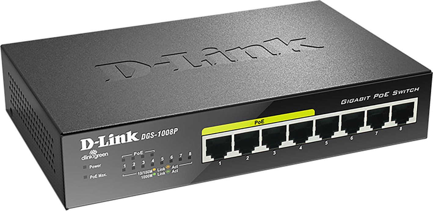 Gigabit Switch 8x10/100/1000Mbit/s Layer 2 PoE BaseT Port (4x PoE+ Ports)