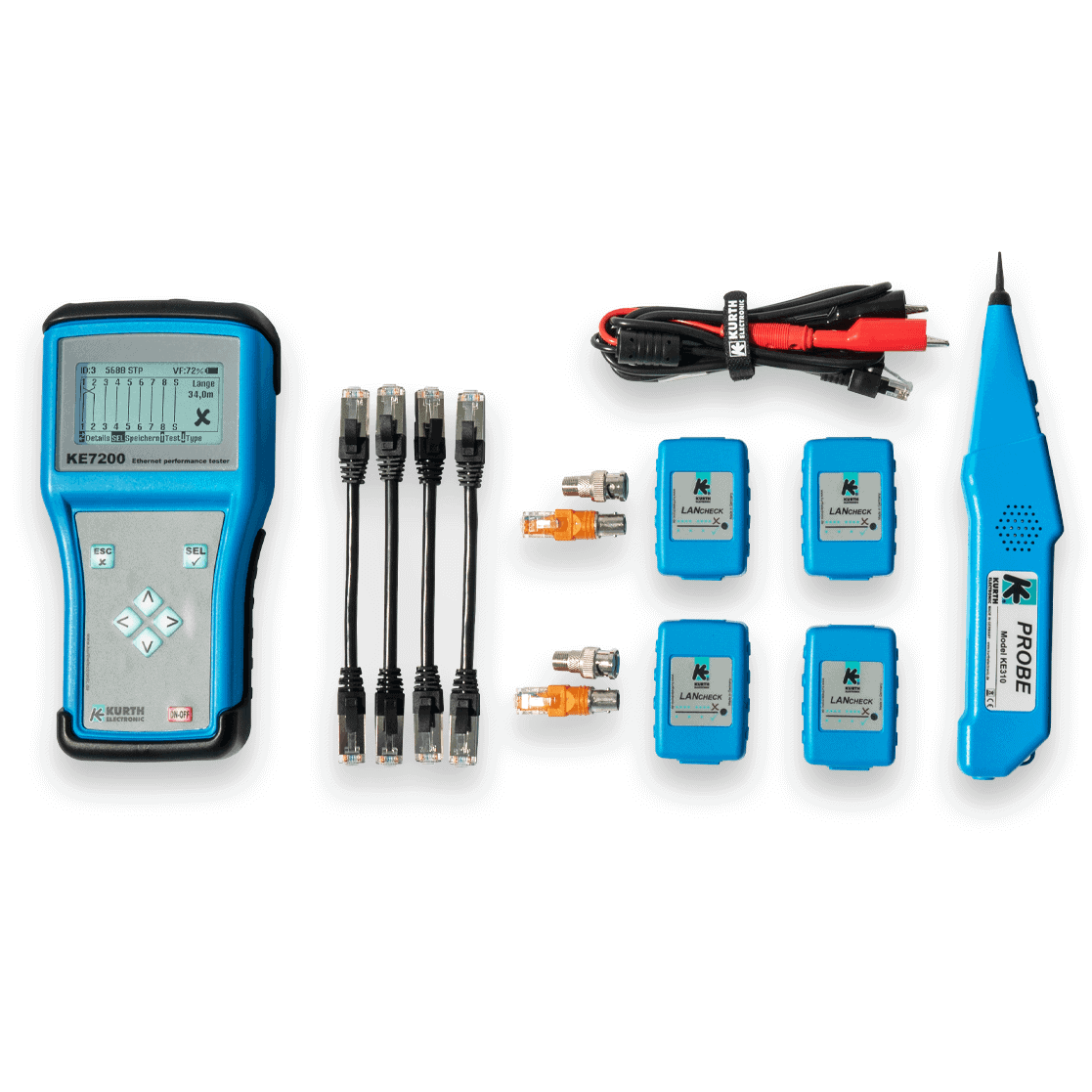 Twisted Pair-Kabeltester LCD/Monitor PC-Schnittst Messwertspeicher