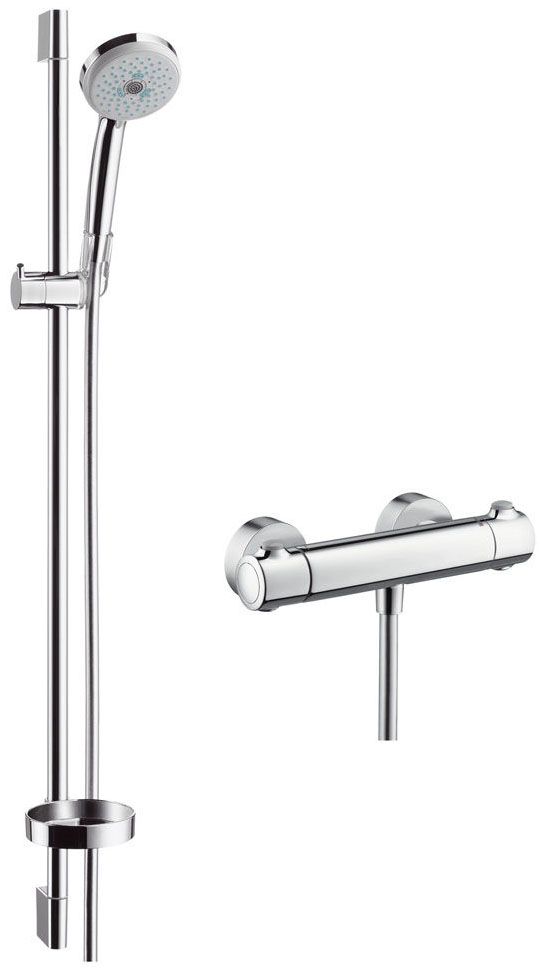 hansgrohe Brausesystem Croma 100 Multi 958 mm Brausestange, mit Thermostat, chrom