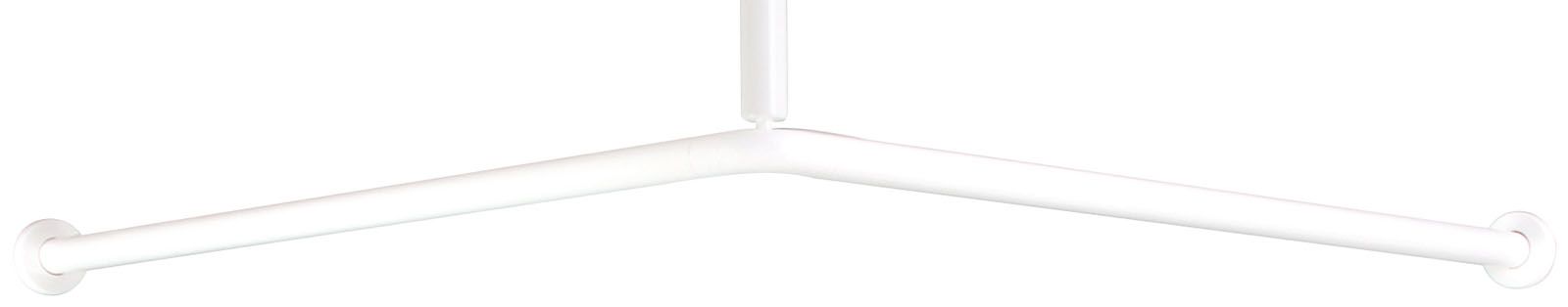 Normbau Duschvorhangstange Nylon Care mit Vorhangringen, 1200 x 1200 mm, weiß