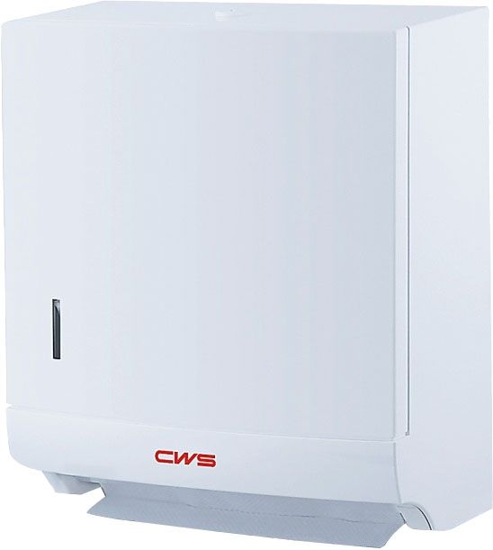 CWS Faltpapierspender ParadiseLine Paper Slim vormontiert mit Panel, weiß, Kunststoff, mit Schloss