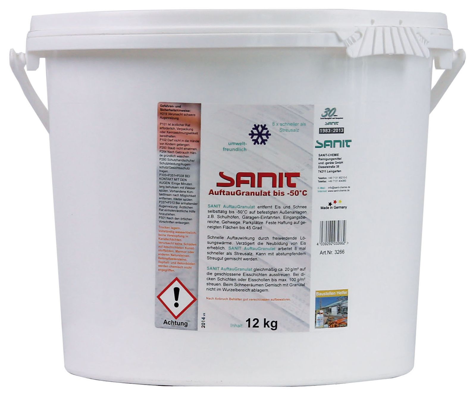Sanit Auftau-Granulat 12 kg Eimer, bis -50 GradC