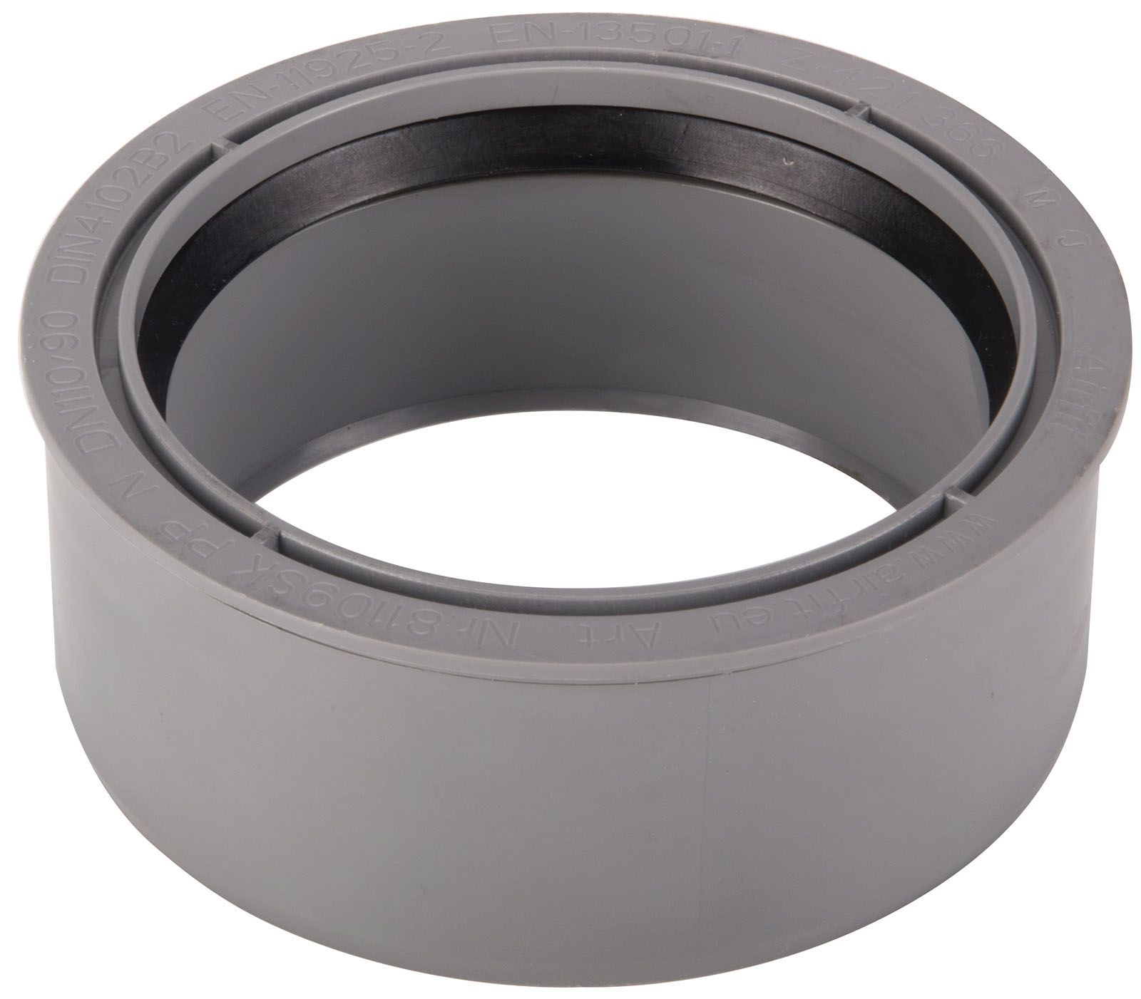 Airfit Superkurz-Reduzierstück DN 110/90, 2,2 mm Einbauhöhe, PP, grau