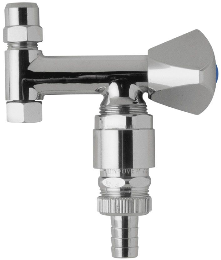 ASW Eckfix 3/8" x 3/4" x 10 mm, Messing verchromt, mit Rohrbelüfter, Rückflussverhinderer/Schlauchverschraubung, für Eckventil