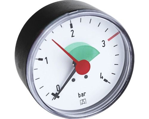 Afriso Rohrfedermanometer HZ 63 axial 0/4 bar, G 3/8 B, Gehäuse-d= 63mm