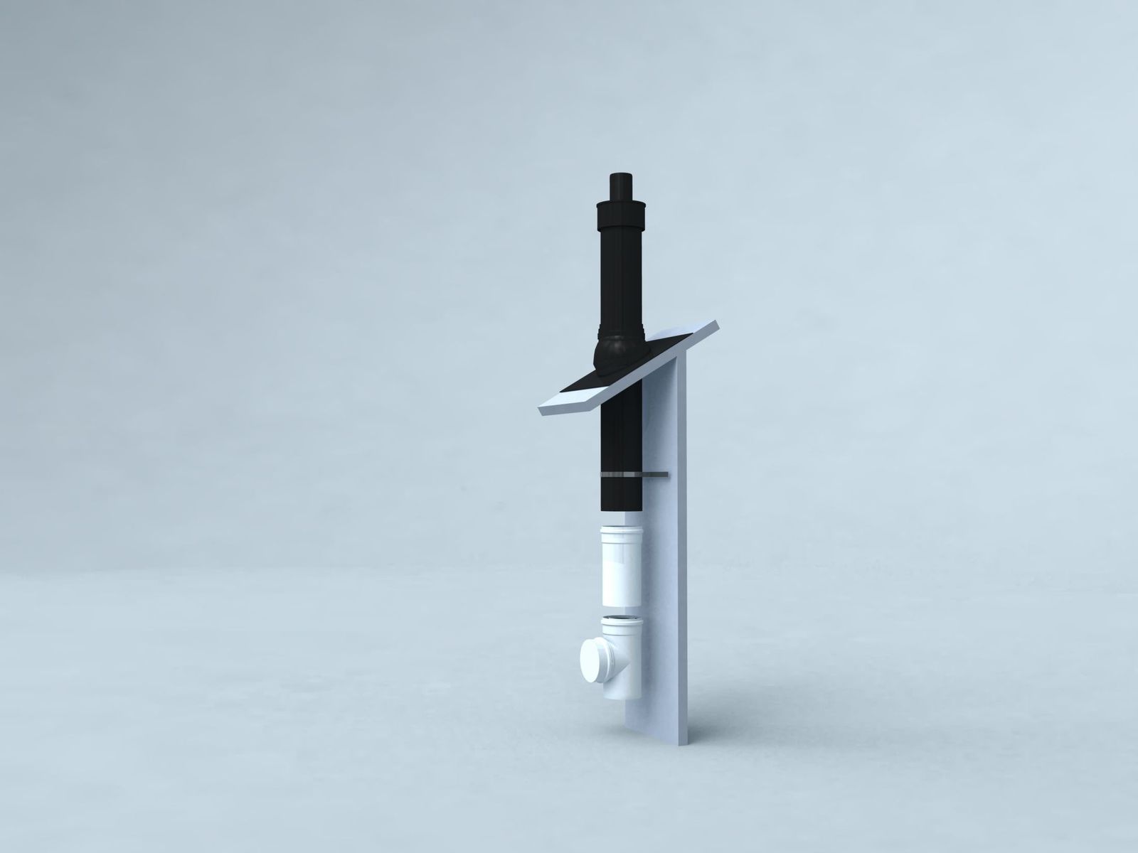 Bertrams Grundpaket Dachheizzentrale Polyline LAS Schrägdach 25-45Grad, DN 80/125, schwarz