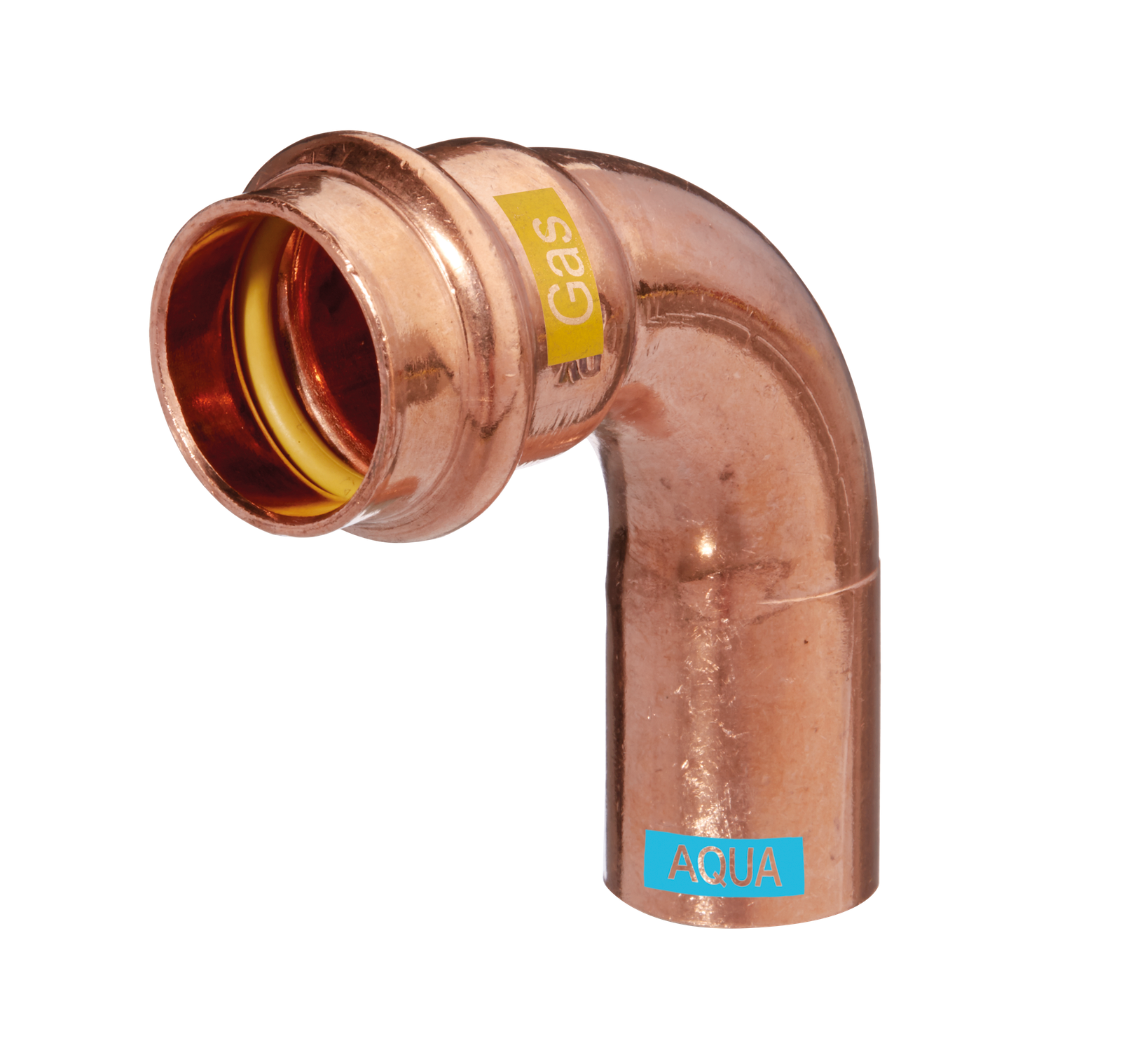 HS Bogen V-Press Copper AQUAGAS 15 x 15 mm, 90Grad/IA