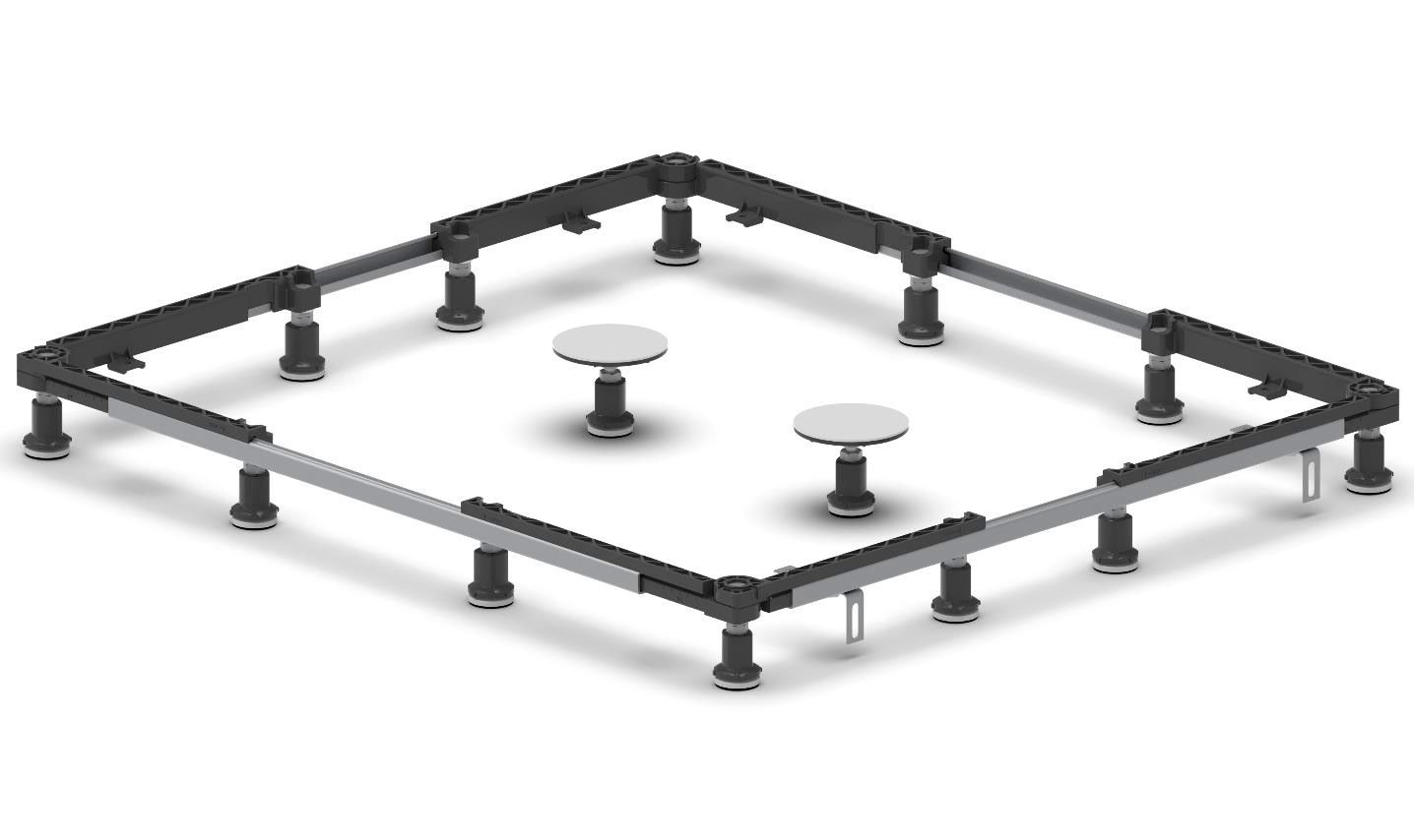 mabo Montagerahmen EVO1200 für Duschwannen von 700 x 700 mm bis 1250 x 1250 mm