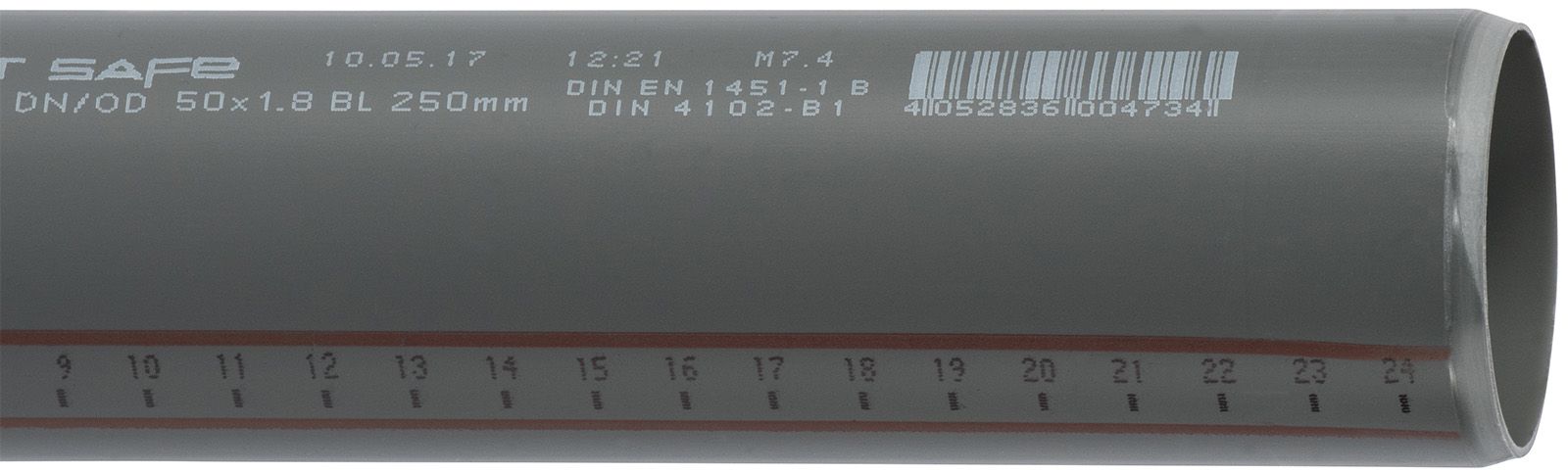 Ostendorf HTsafe Rohr GL DN/OD 50, 5000 mm, ohne Muffe