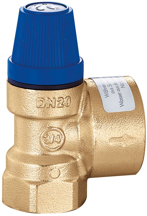 Caleffi Membran-Sicherheitsventil 1/2" IG x 3/4" IG, 8 bar, für Brauchwasser