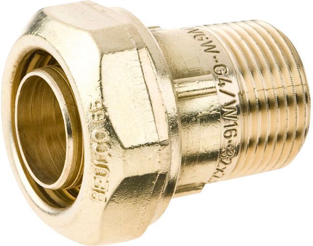 BEULCO PE-Übergangsstück 6601 Messing, 1/2" AG, 20 x 1,9/2 mm, Stützrohr fest