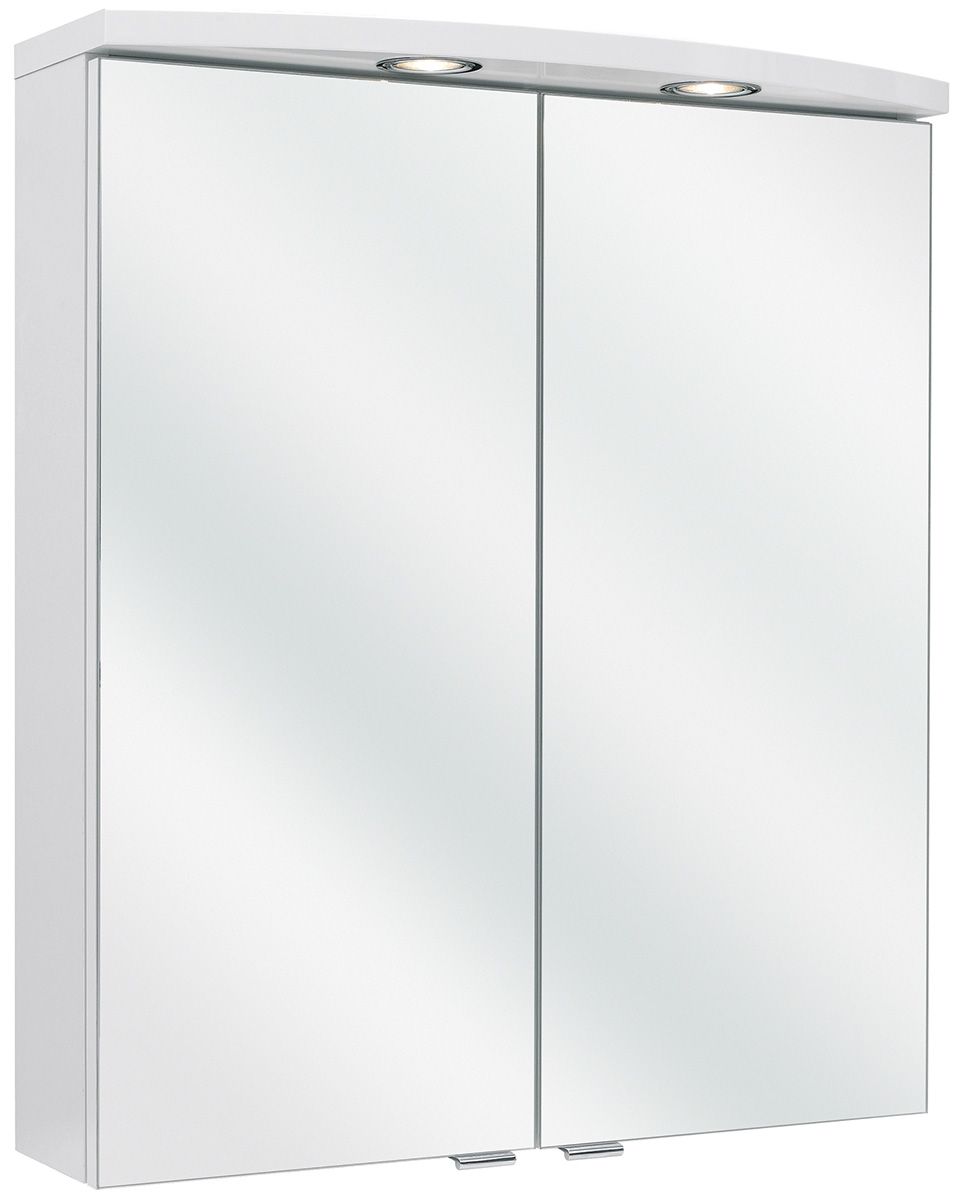 EditionBasic Spiegelschrank 810, 2-türig Korpus weiss glänzend, 60x70,3x15cm