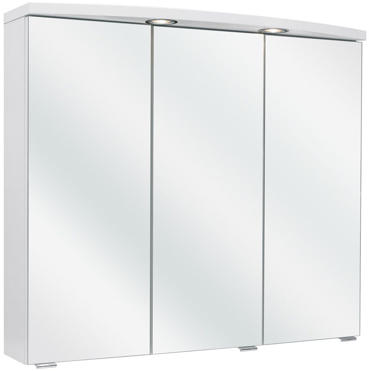 EditionBasic Spiegelschrank 810, 3-türig Korpus weiss glänzend, 100x70,3x15cm