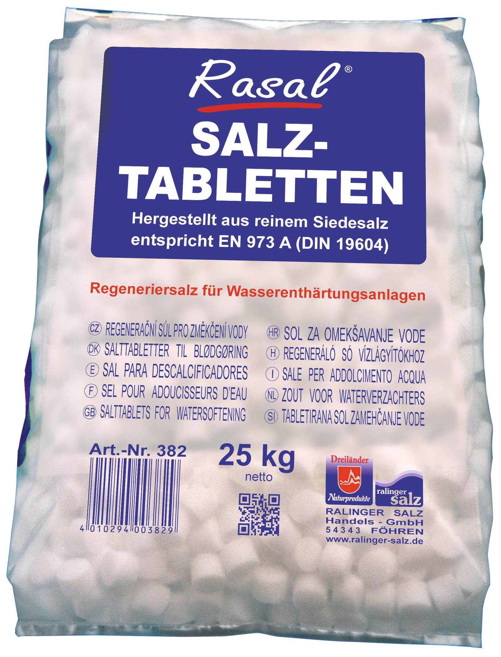 Rasal Regeneriersalz-Tabletten 25kg Sack für Weichwasseranl.