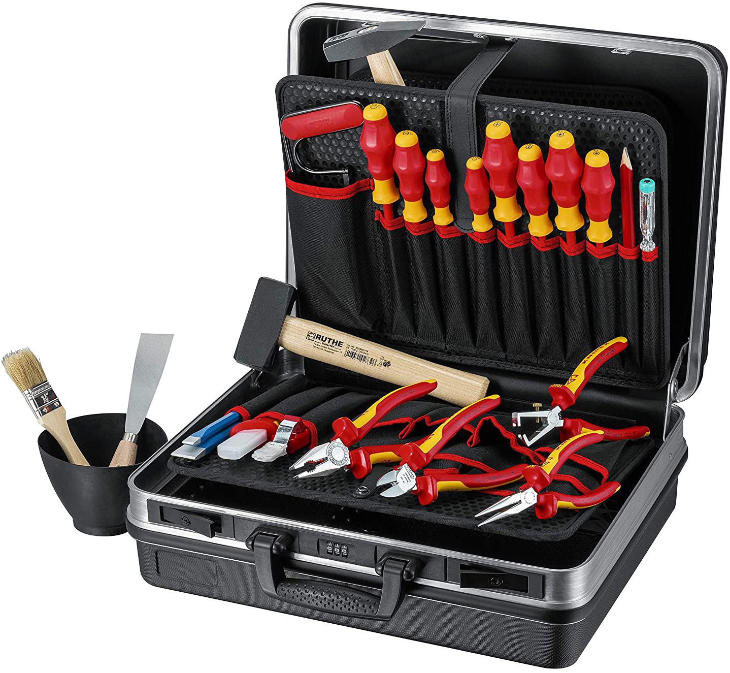 Werkzeugkoffer Elektro 24tlg 4Zangen 1Hammer Sägen 2xPH 2xPZ 4xSchlitz