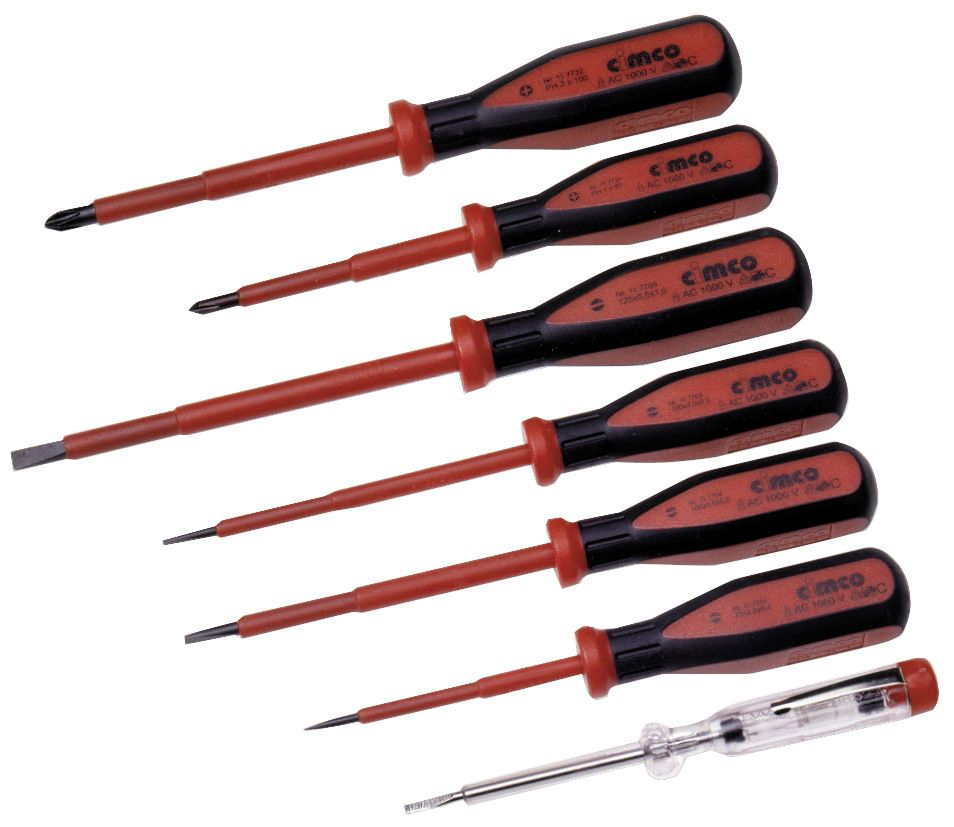 Schraubendreherset 7tlg 2PZ 5Schlitz 1000V Schutzisoliert 1000V Karton (Box)
