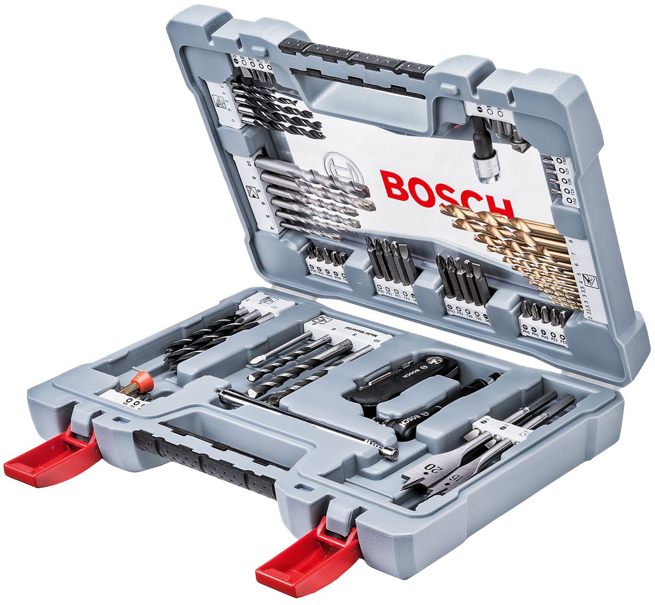 Werkzeugset 105tlg Bohrer 8xNuss Box 8xHSS 1xSenker 69xSteckeinsatz KstBox