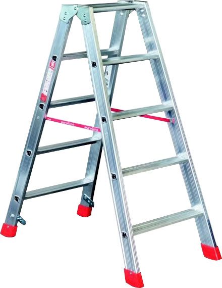 Stufenstehleiter Alu 1,5m 2x6stuf