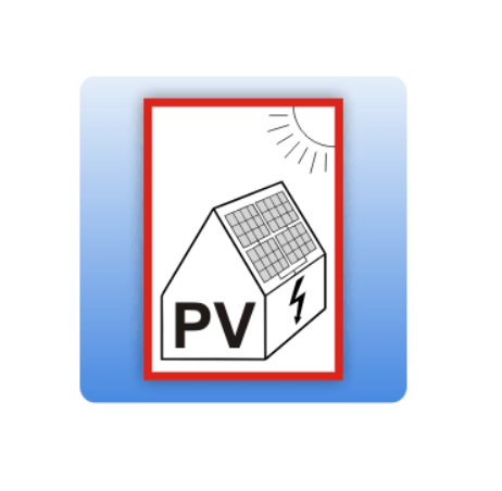 Brandschutzzeichen PV-Anlage Folie 105x148mm, signalrot