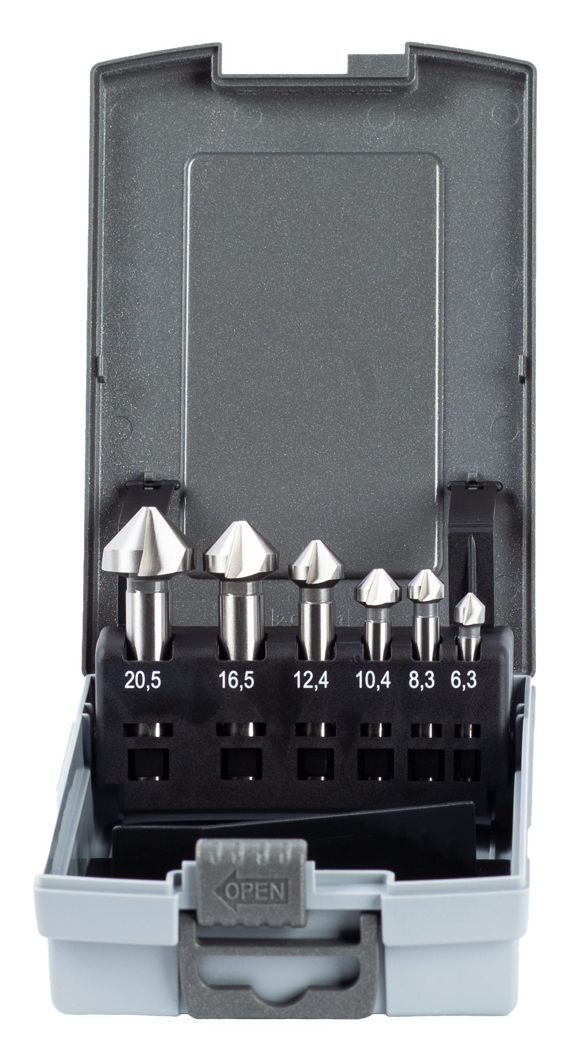 Satz HSS-Kegelsenker DIN 335 6-tlg. 6,3-8, 3-10, 4-12, 4-16, 5-20, 5mm