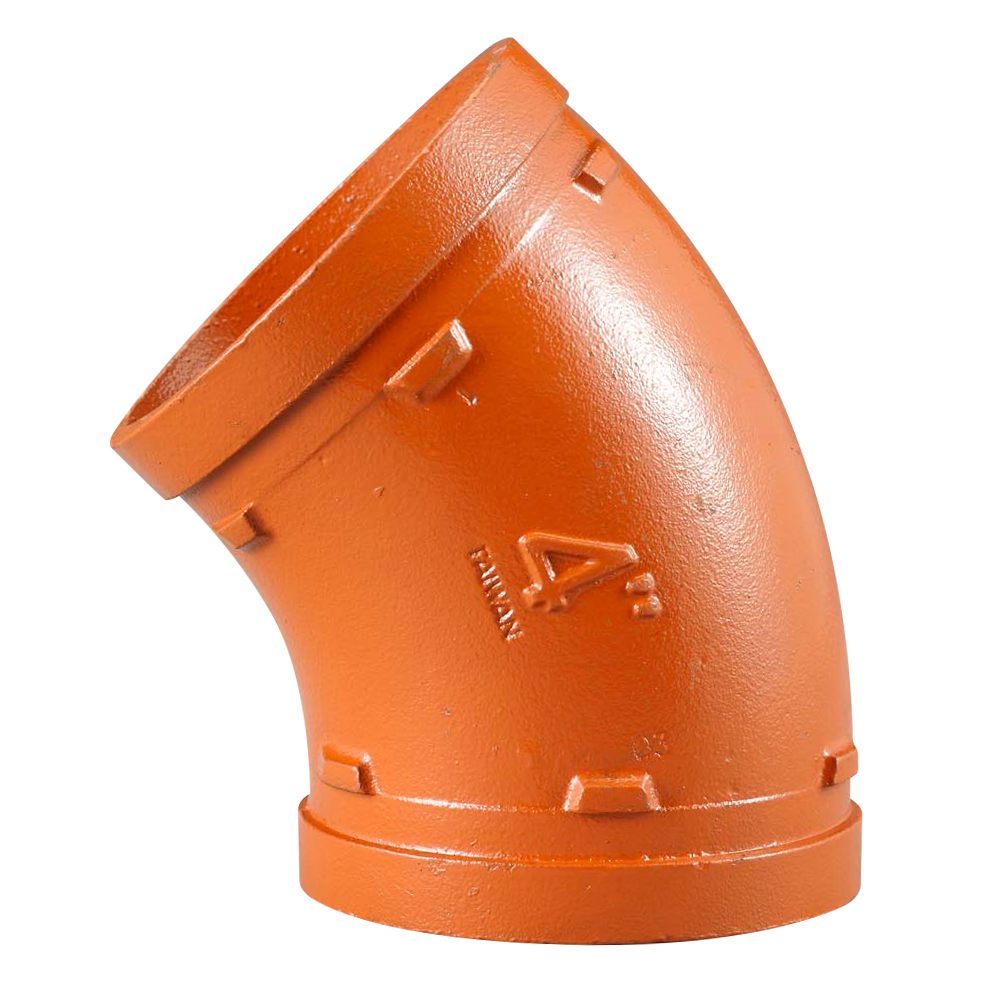 AIPS Bogen VSH Shurjoint 7111 48,3 mm, duktiles Gusseisen, 45Grad, orange