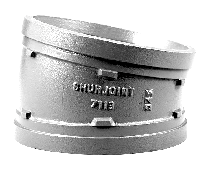AIPS Bogen VSH Shurjoint 7113 76,1 mm, 11,25Grad, verzinkt, duktiles Gusseisen