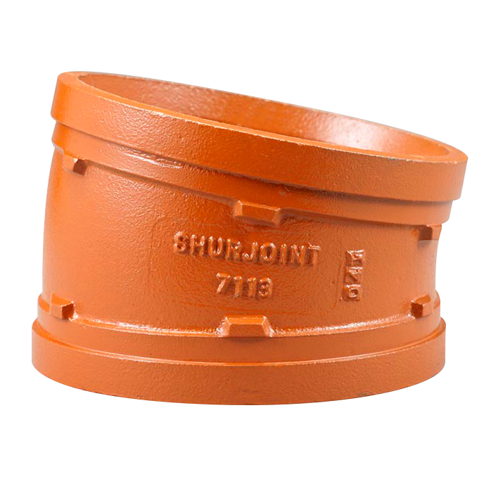 AIPS Bogen VSH Shurjoint 7113 48,3 mm, duktiles Gusseisen, 11,25Grad, orange