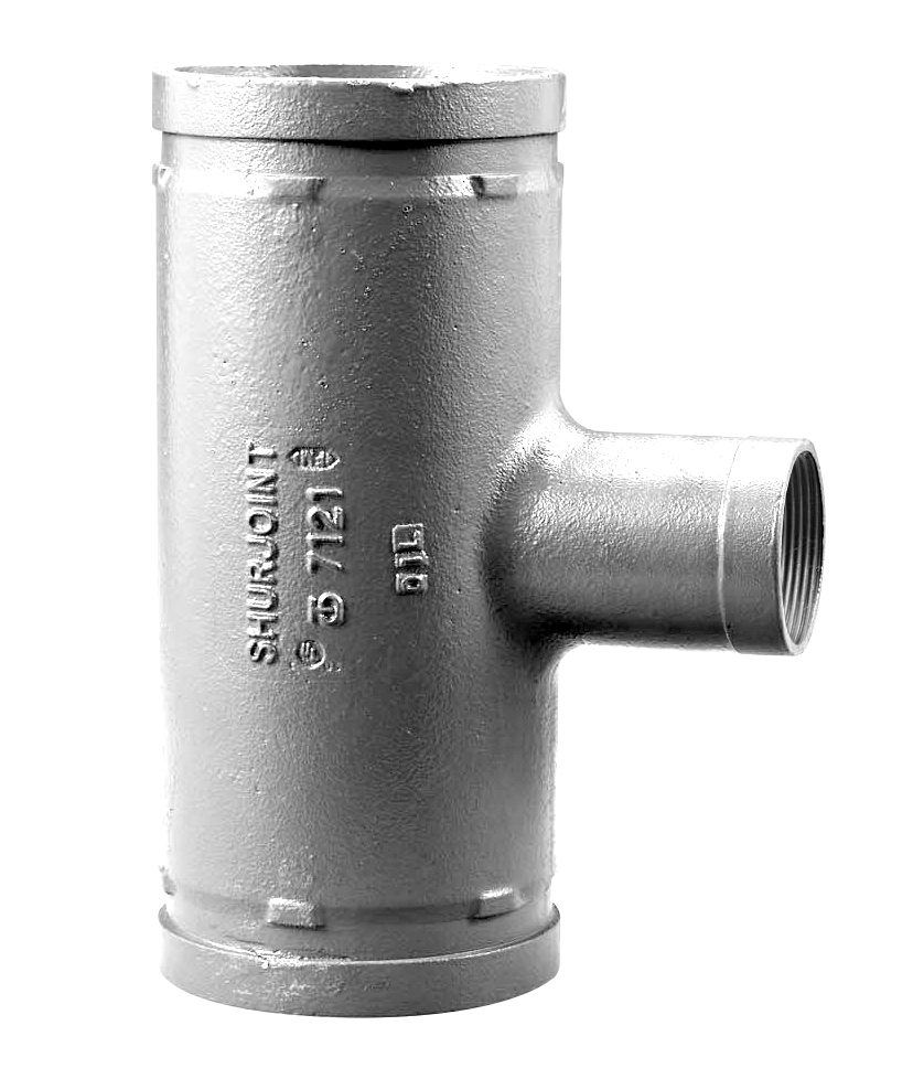 AIPS T-Stück VSH Shurjoint 7121F 88,9 x Rp 1 x 88,9 mm, duktiles Gusseisen, verzinkt