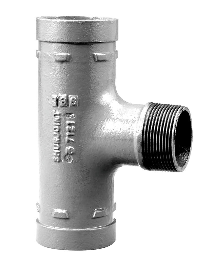 AIPS T-Stück VSH Shurjoint 7121M 114,3 x R 2 x 114,3 mm, duktiles Gusseisen, verzinkt