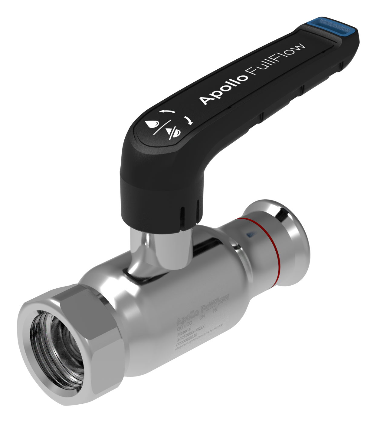 AIPS Kugelhahn VSH XPress FULLFLOW XPR11000 1 1/4" x 35 mm, C-Stahl, EPDM-O-Ring, kurze Spindel