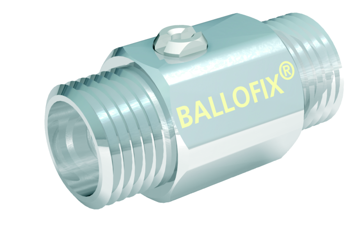 AIPS Mini-Kugelhahn Ballofix B3803 DN 15 - G 1/2a, beidseitig Außengewinde, Messing verchromt
