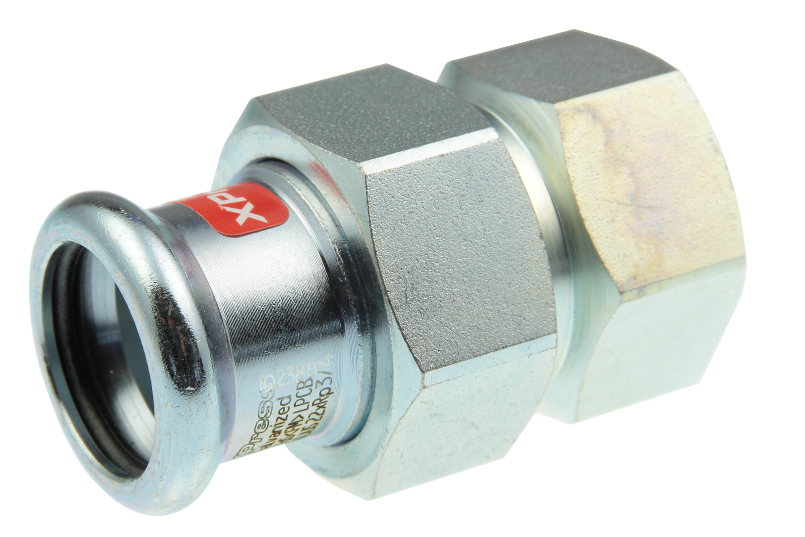 AIPS Durchgangsverschraubung VSH XPress C1444 35 x Rp 1 1/4, C-Stahl, EPDM-O-Ring, flachdichtend