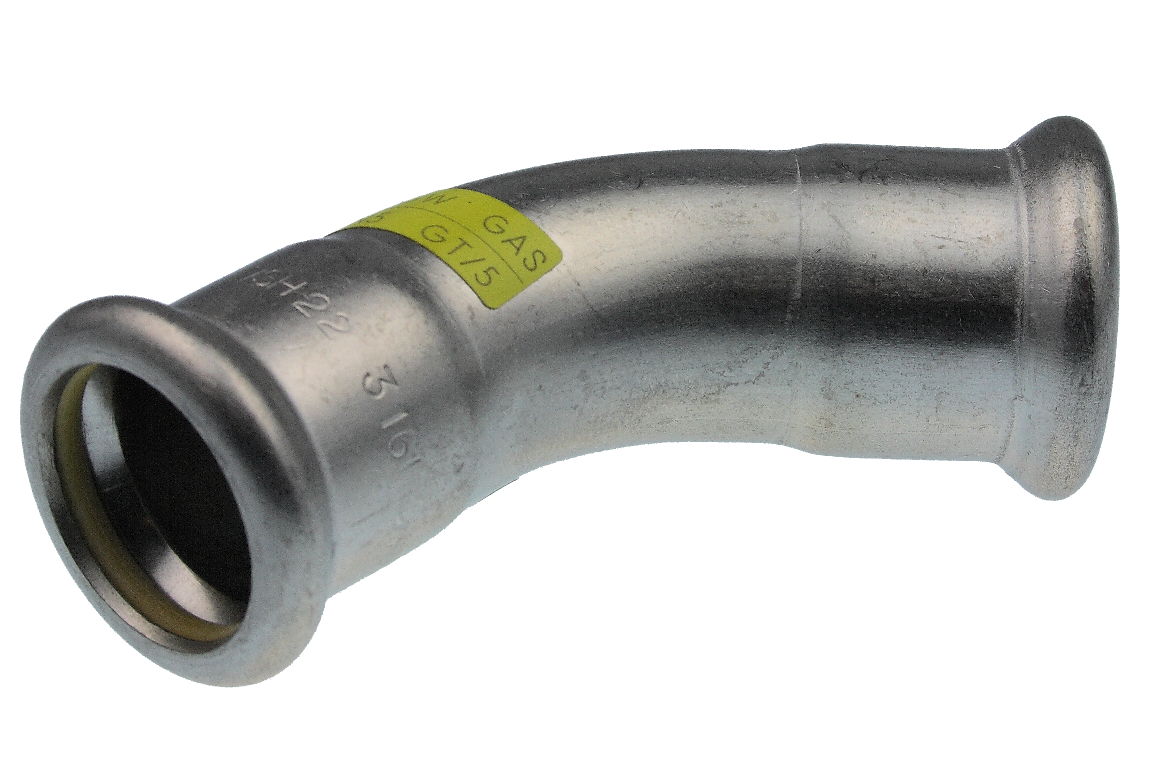 AIPS Bogen VSH XPress R2713G 76,1 mm, Edelstahl, 45Grad, I/I, HNBR-O-Ring, M-Kontur