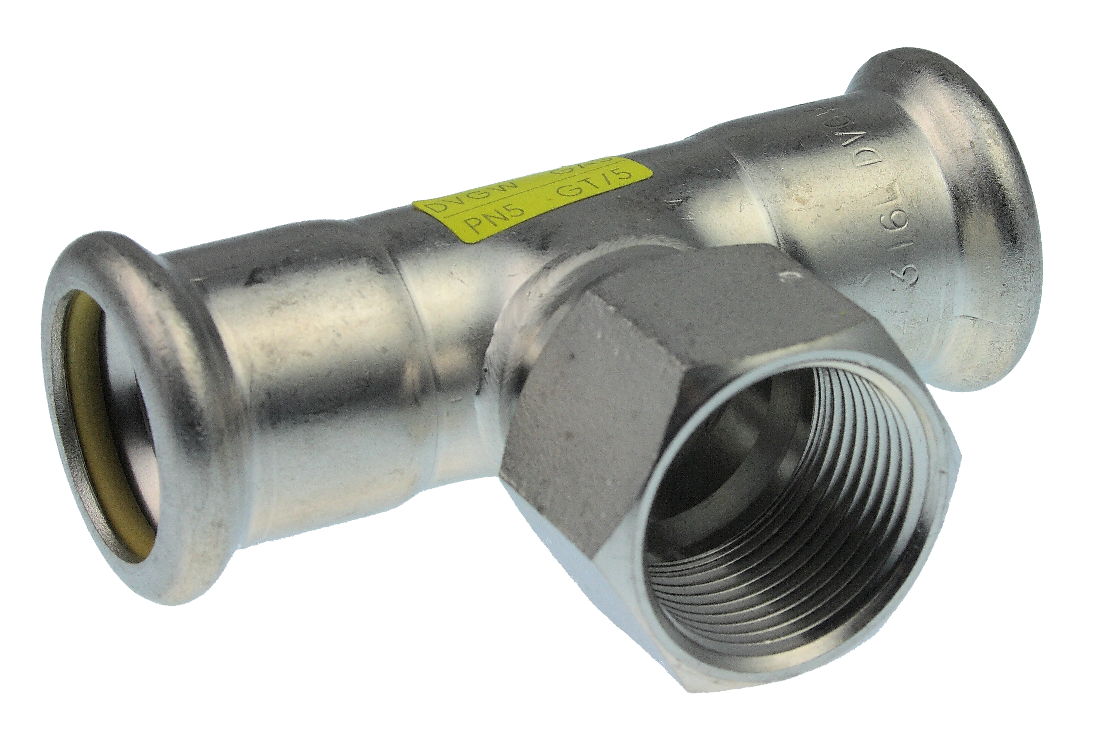 AIPS T-Stück VSH XPress R2718G 88,9 x Rp 2 x 88,9, Edelstahl, HNBR-O-Ring, M-Kontur