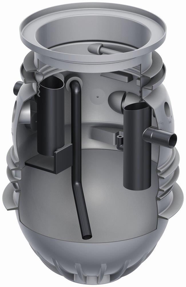 ACO Fettabscheider Lipumax P-D NS 10/1000 DN 150, zum Erdeinbau, mit Direktabsaugung