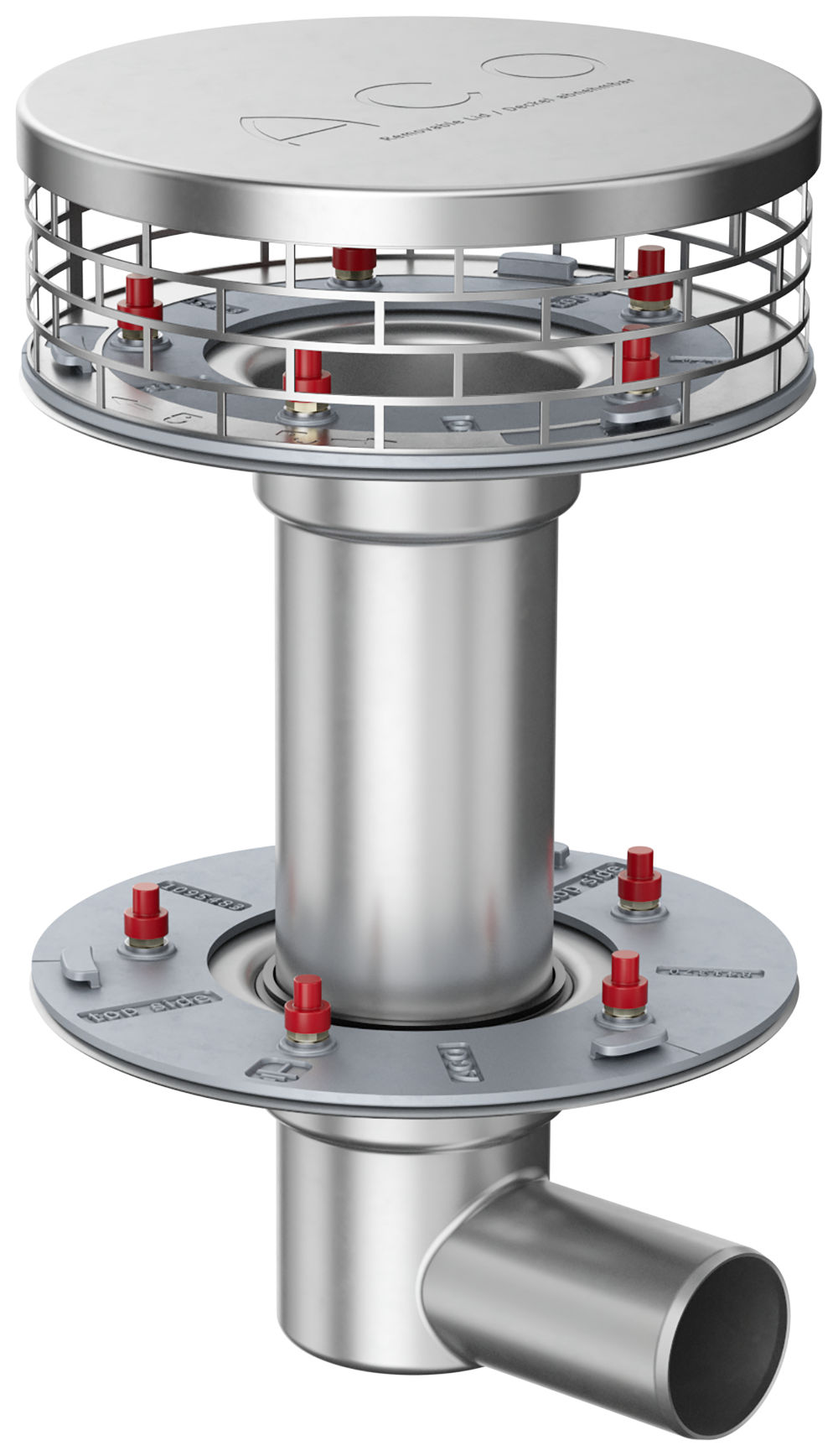 ACO Flachdachabl. Variant-Spin DN50 DN50/0Grad/2-tlg. /Kiesf.V2A