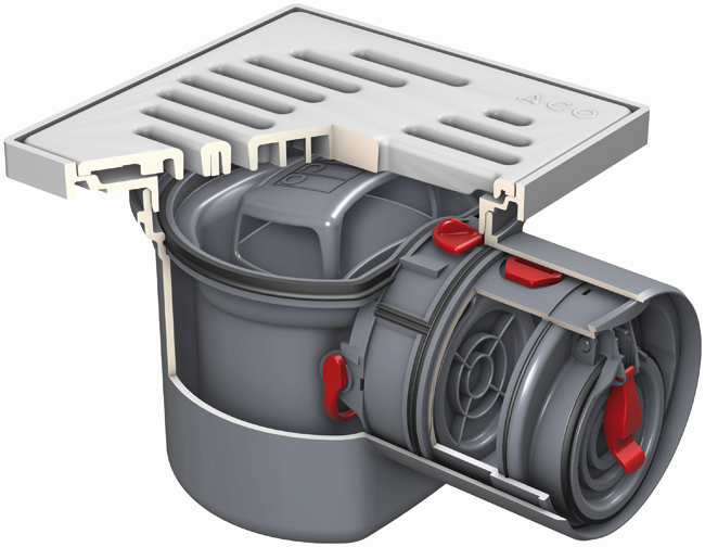 ACO Kellerablauf Junior DN 100, Kunststoff, mit Rückstauverschluss