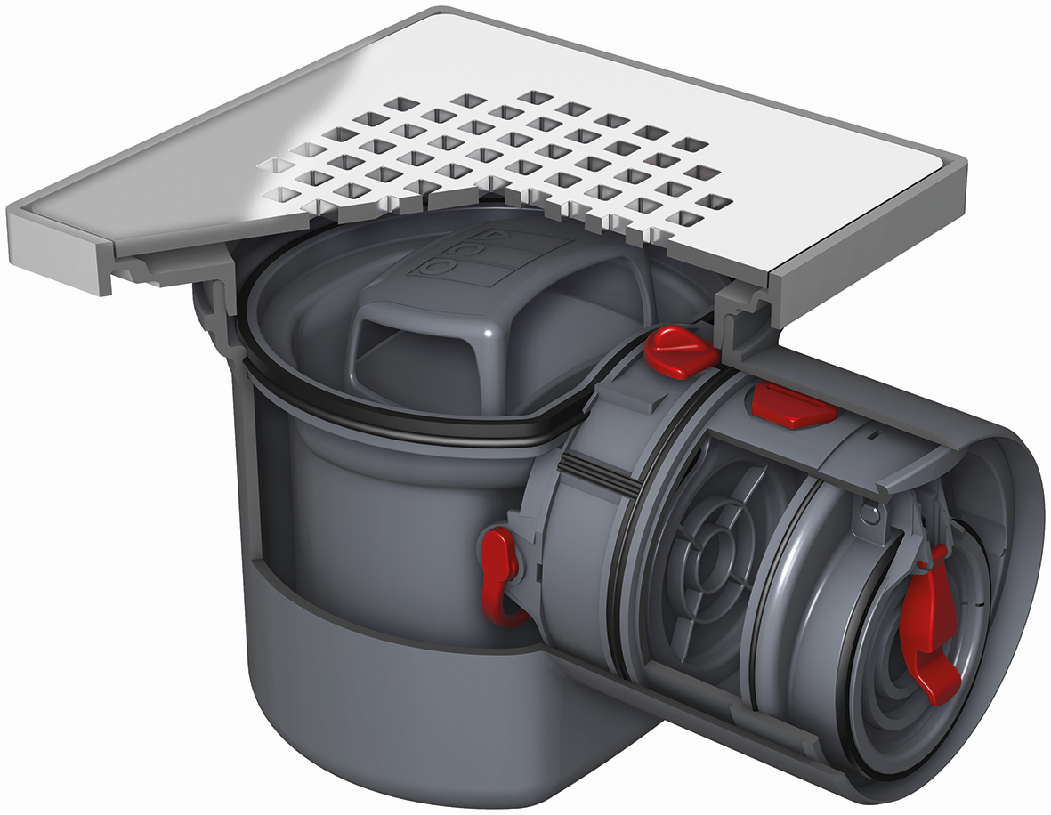 ACO Kellerablauf Junior DN 100, Kunststoff, mit Rückstauverschluss