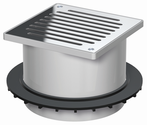 ACO Aufsatzstück DN 100, Kunststoff, Rutschhemmung, Edelstahl, verschraubt