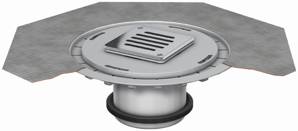 ACO Aufsatzstück 40-100 mm, mit Dünnbettflansch, Edelstahl, verschraubt