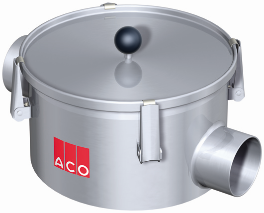 ACO Grobfang DN 200, waagerecht, rund, Edelstahl