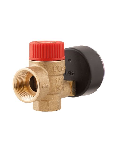 Afriso Sicherheitsventil MSM G 1/2 x 3/4 IG, 3 bar, max. 50 kW, mit Manometer