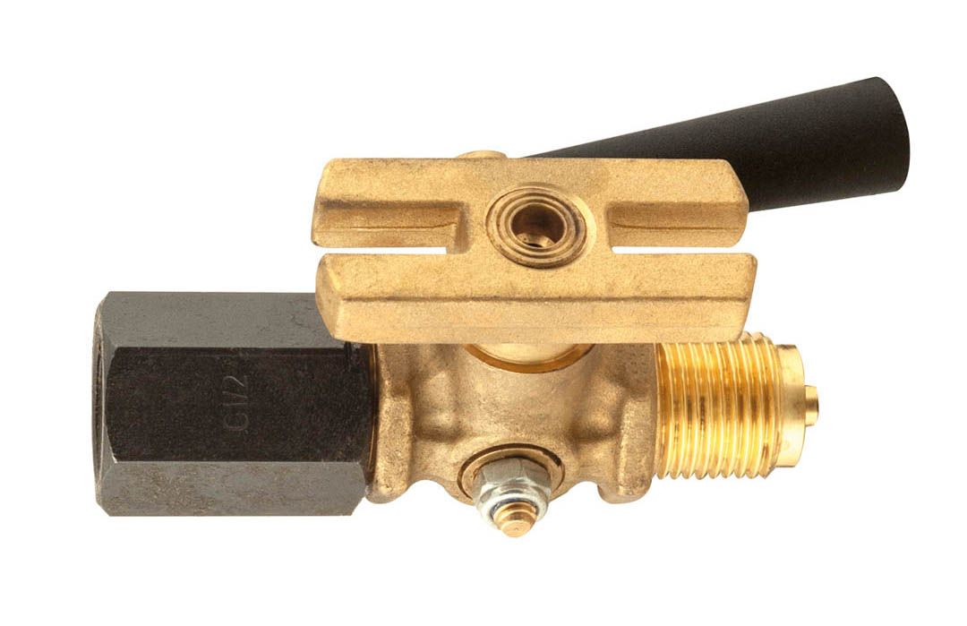 Afriso Manometerabsperrhahn G 1/2, PN 16, Prüfflansch 60 x 25, Messing, drehbare Muffe x Muffe