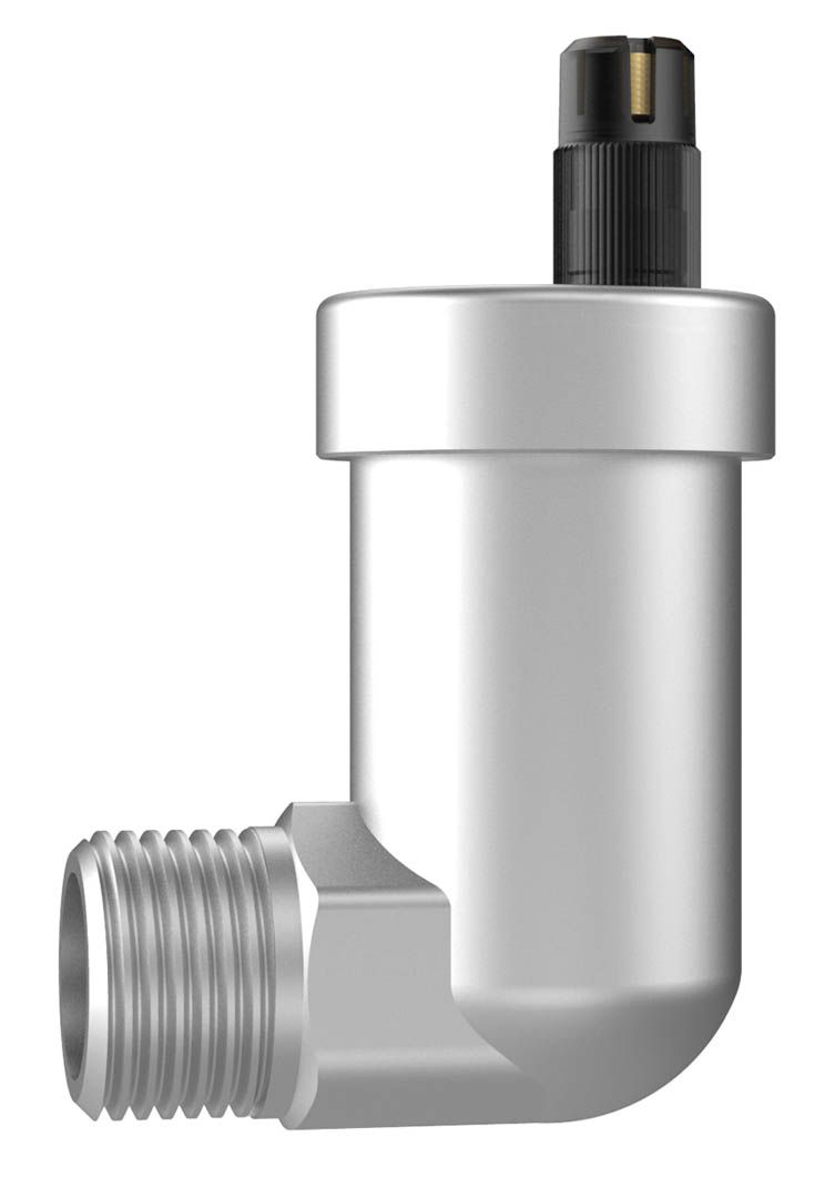 Afriso Winkelschnellentlüfter R 1/2, Gehäuse Messing, vernickelt, mit Aquastop, ohne Ventil