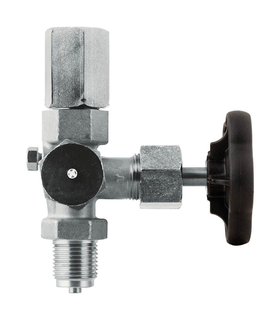 Afriso Manometerabsperrventil Form A G 1/2, PN 400, Stahl, SpannmuffexZapfen
